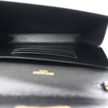 Saint Laurent Grain De Poudre Monogram Cassandra Chain Wallet Black 5 of 11
