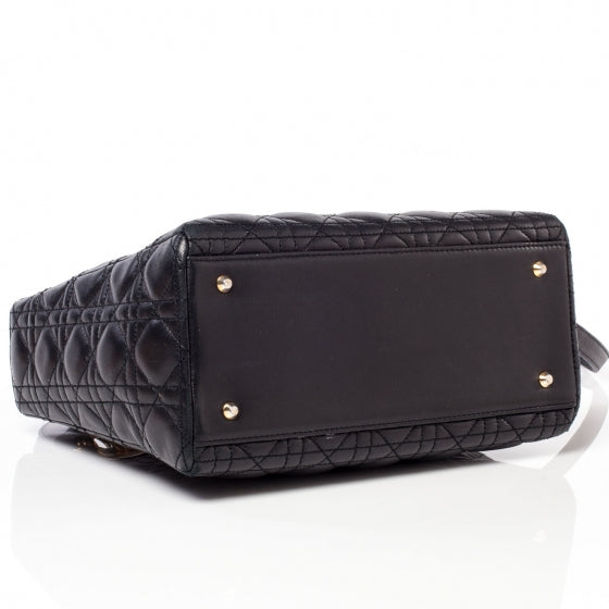 Christian Dior Lambskin Cannage Medium Lady Dior Black 5 of 11
