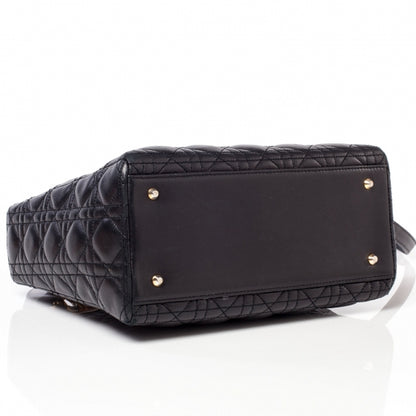 Christian Dior Lambskin Cannage Medium Lady Dior Black 5 of 11