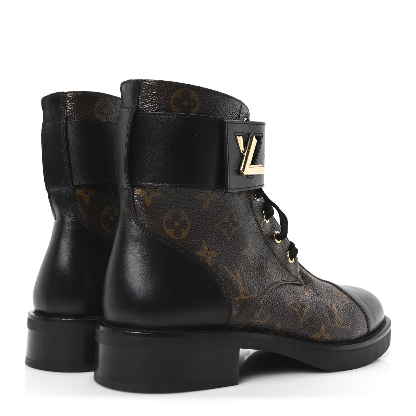 Calfskin Monogram Wonderland Flat Ranger Boots 38.5 Black