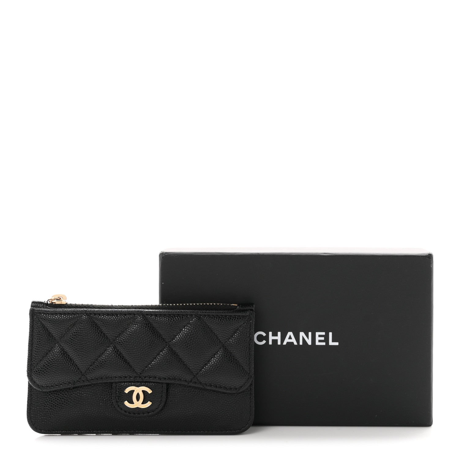 Chanel Caviar Quilted Flap Zip Card Holder Black 8 of 8