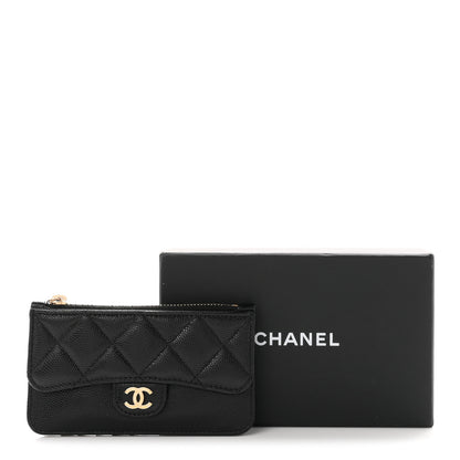 Chanel Caviar Quilted Flap Zip Card Holder Black 8 of 8