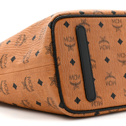 MCM Visetos Medium Project Reversible Shopper Tote Cognac 14 of 23