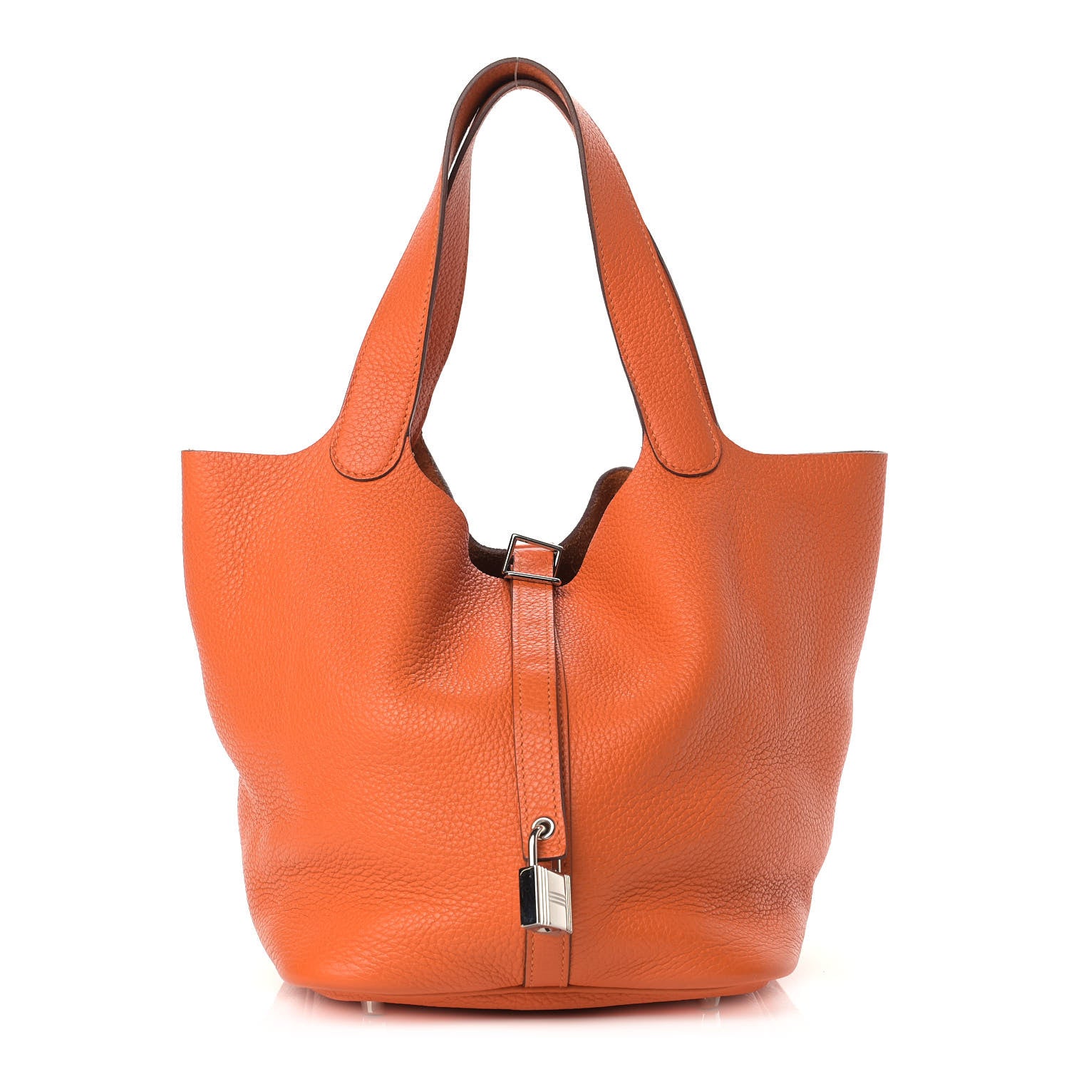 Hermes Taurillon Clemence Picotin Lock 22 MM Orange 1 of 13