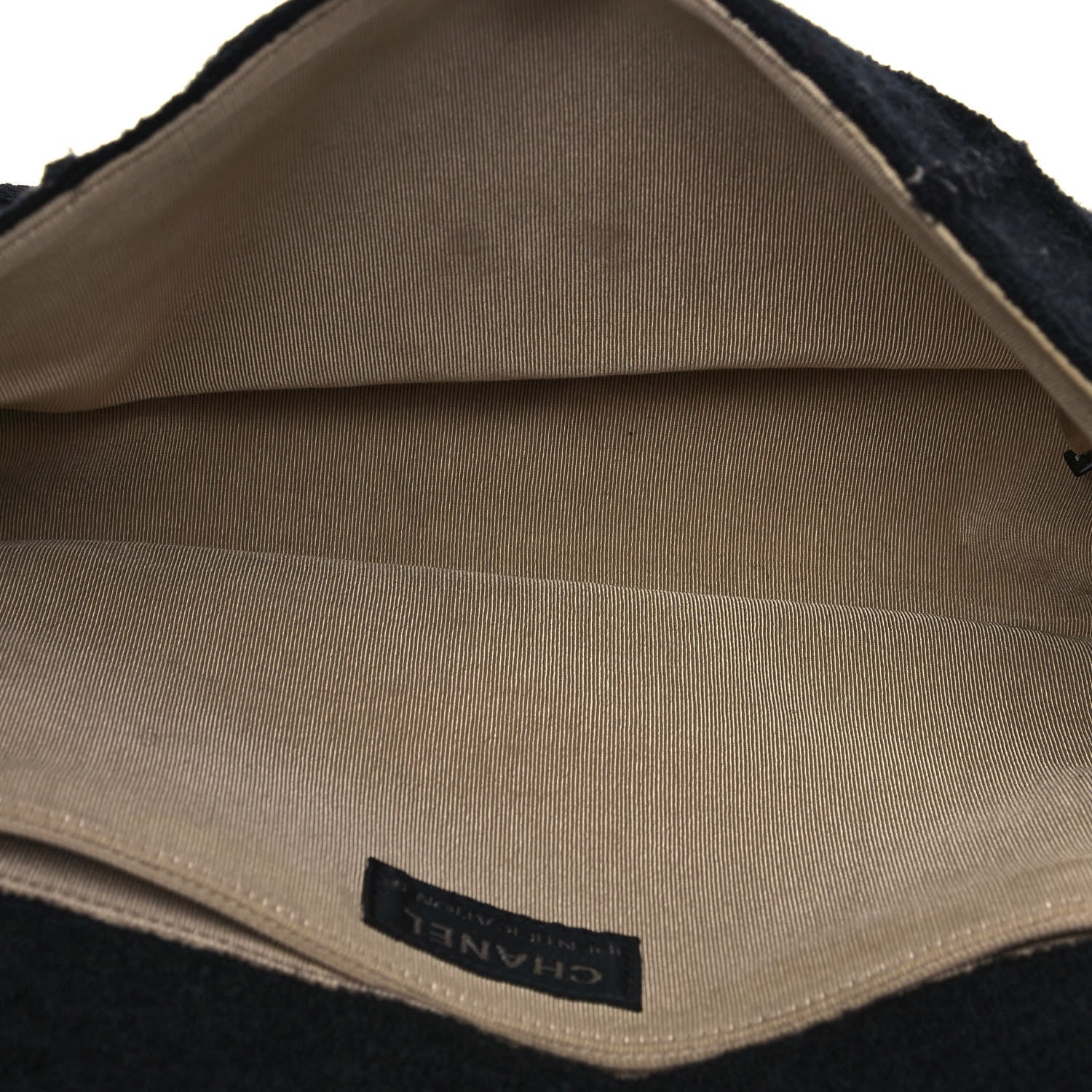 Chanel Wool Patchwork Mademoiselle Jumbo Flap Black 4 of 9