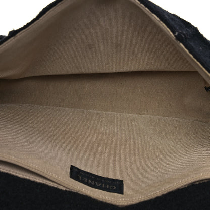 Chanel Wool Patchwork Mademoiselle Jumbo Flap Black 4 of 9