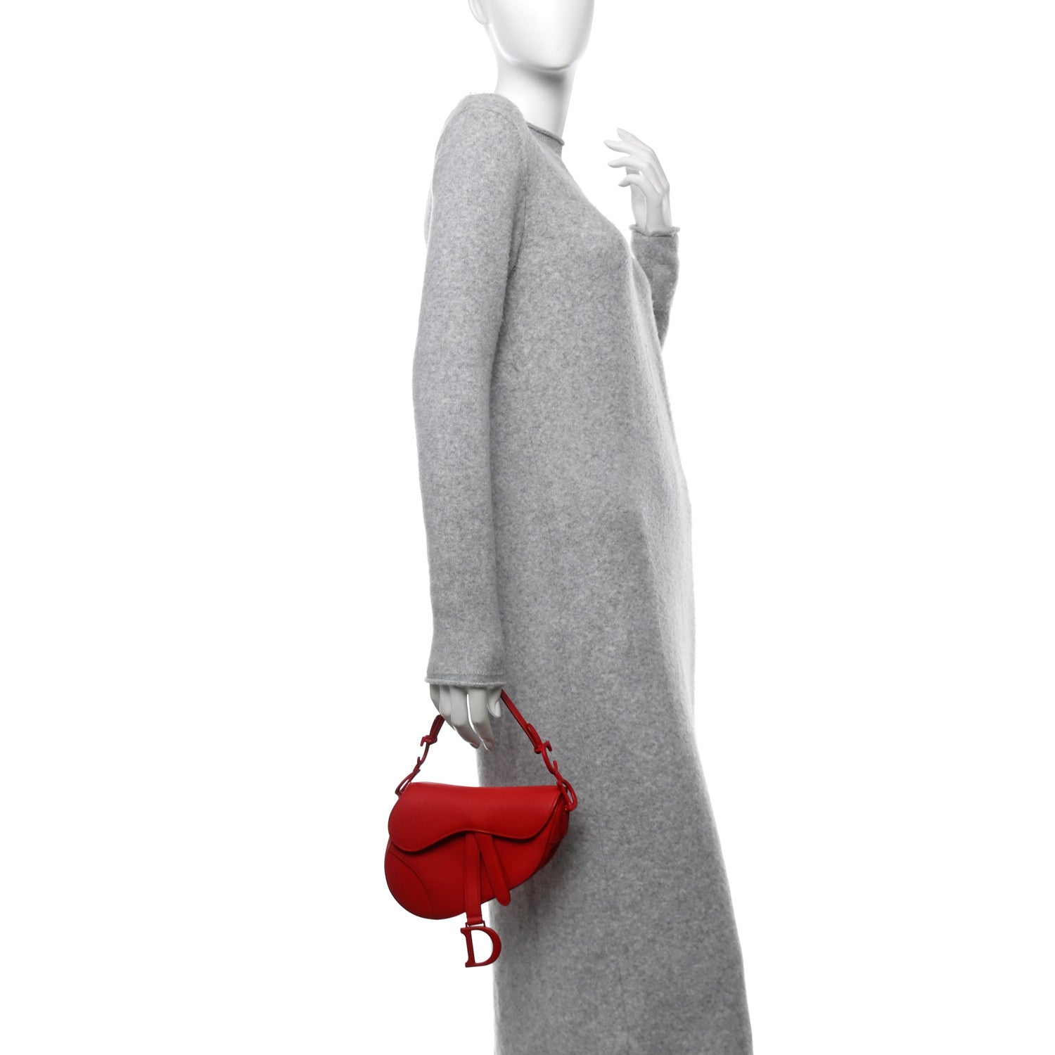 Christian Dior Ultra Matte Calfskin Mini Saddle Bag Red 2 of 10
