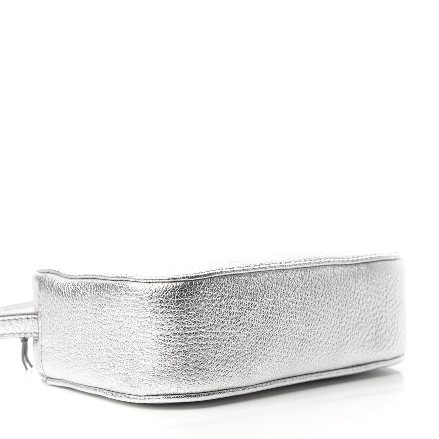 Metallic Goatskin Logo XS Everyday Camera Bag Argent Black