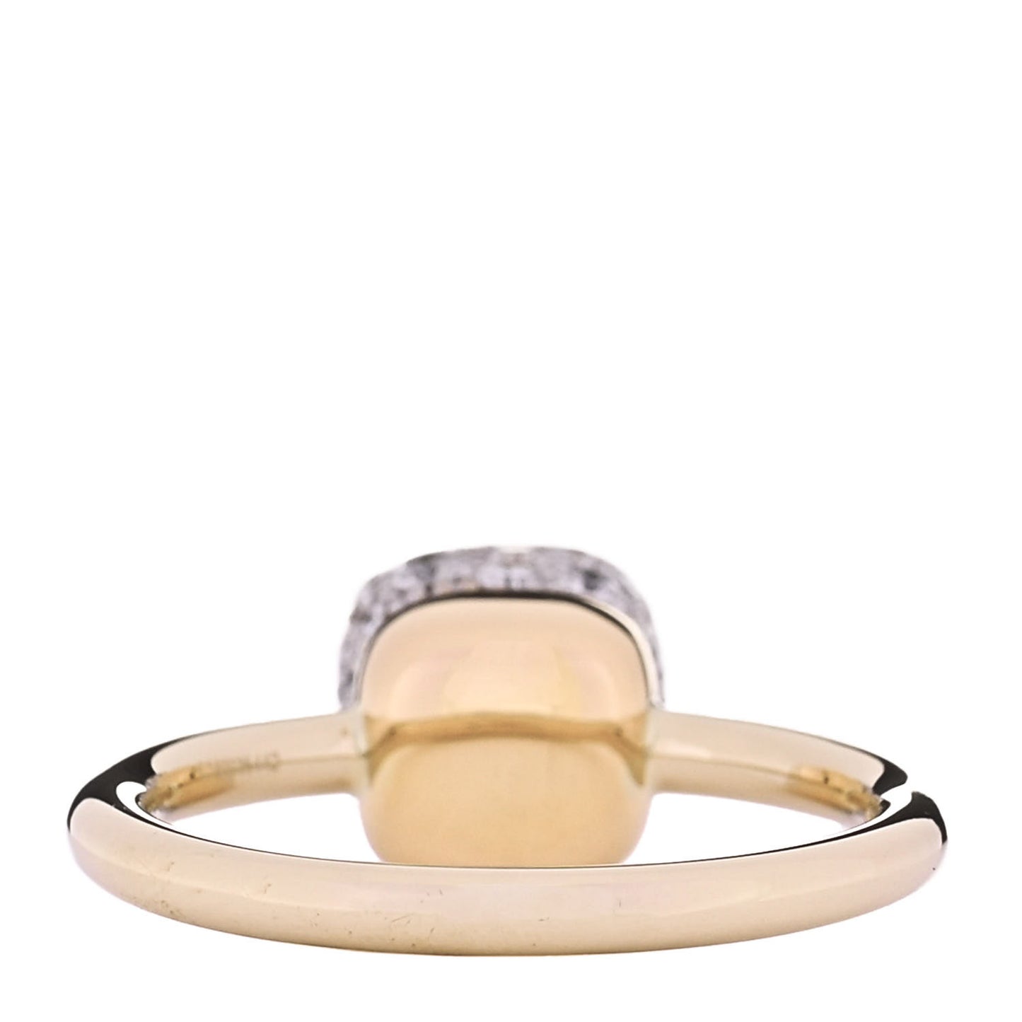 18K Rose White Gold Diamond Nudo Solitaire Ring 56 7.5