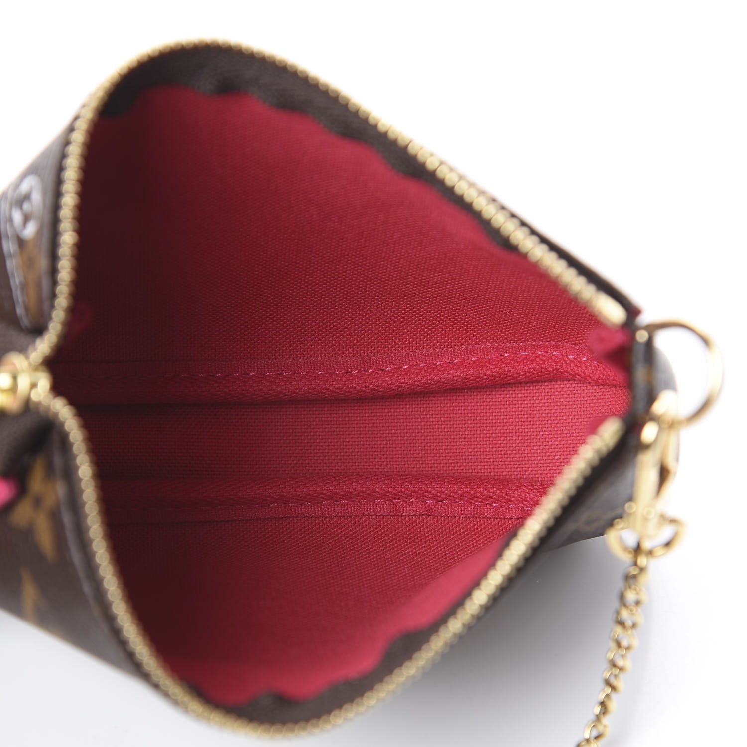 Louis Vuitton Monogram 2019 Christmas Animation Mini Courchevel Pochette Accessories Fuchsia 4 of 6