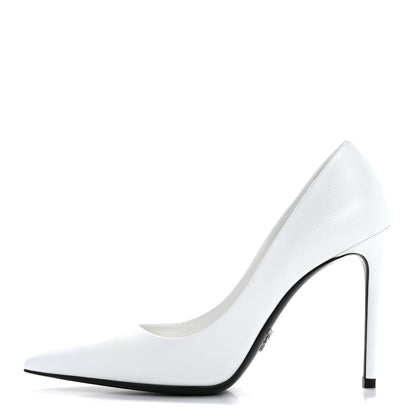 Prada Saffiano Vernice Pumps 37.5 White 1 of 9