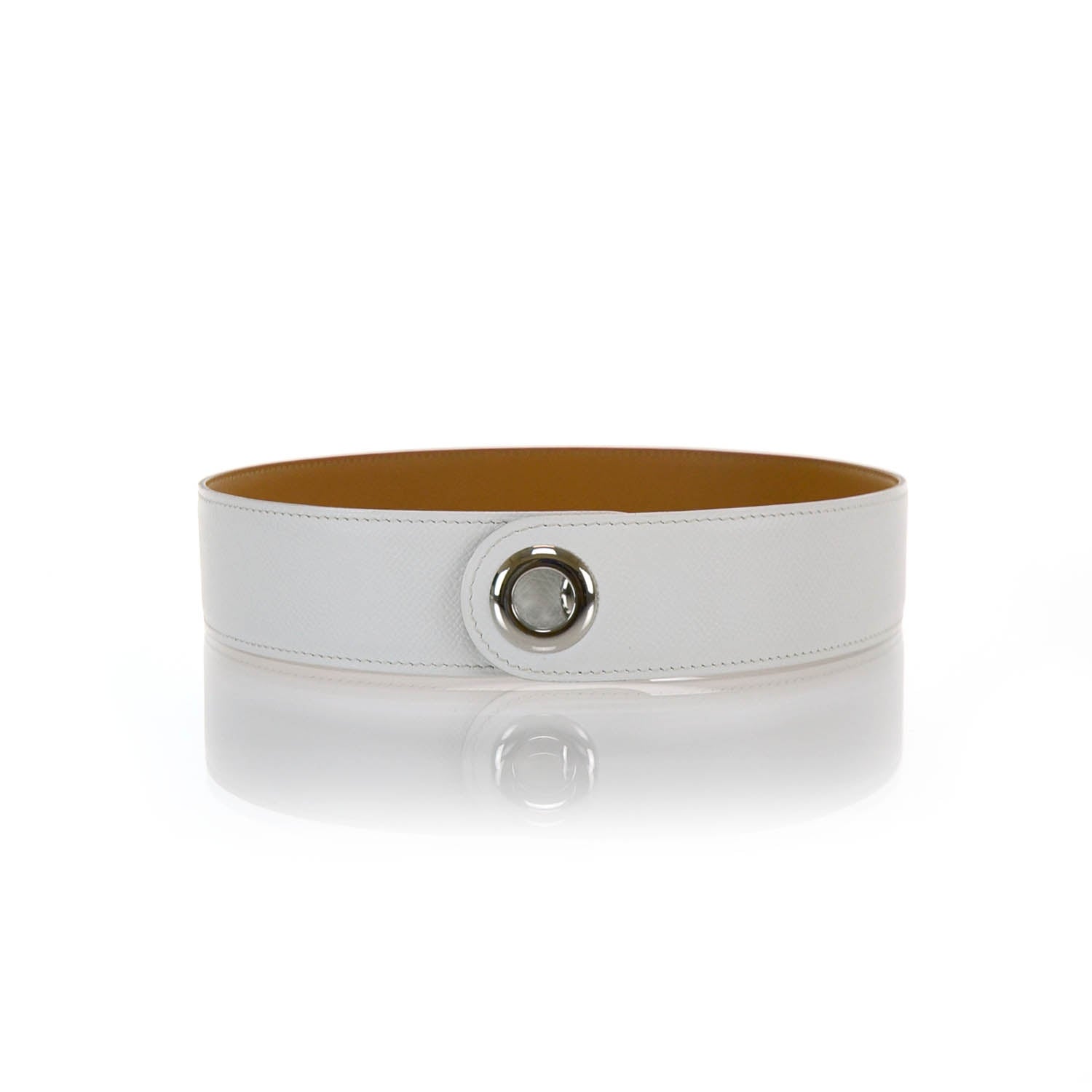 Hermes Epsom Monogram Kimono Belt w 24 Faubourg Twilly Blanc 1 of 5