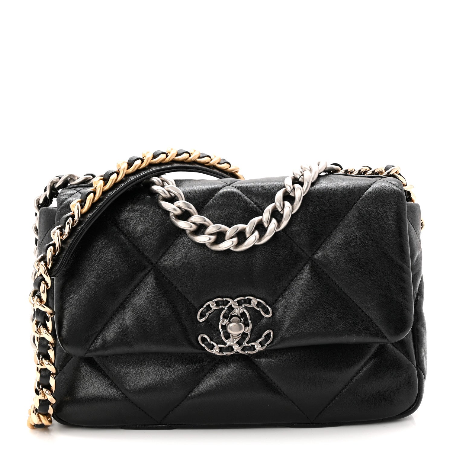 Chanel Lambskin Quilted Medium Chanel 19 Flap Black 1 of 10