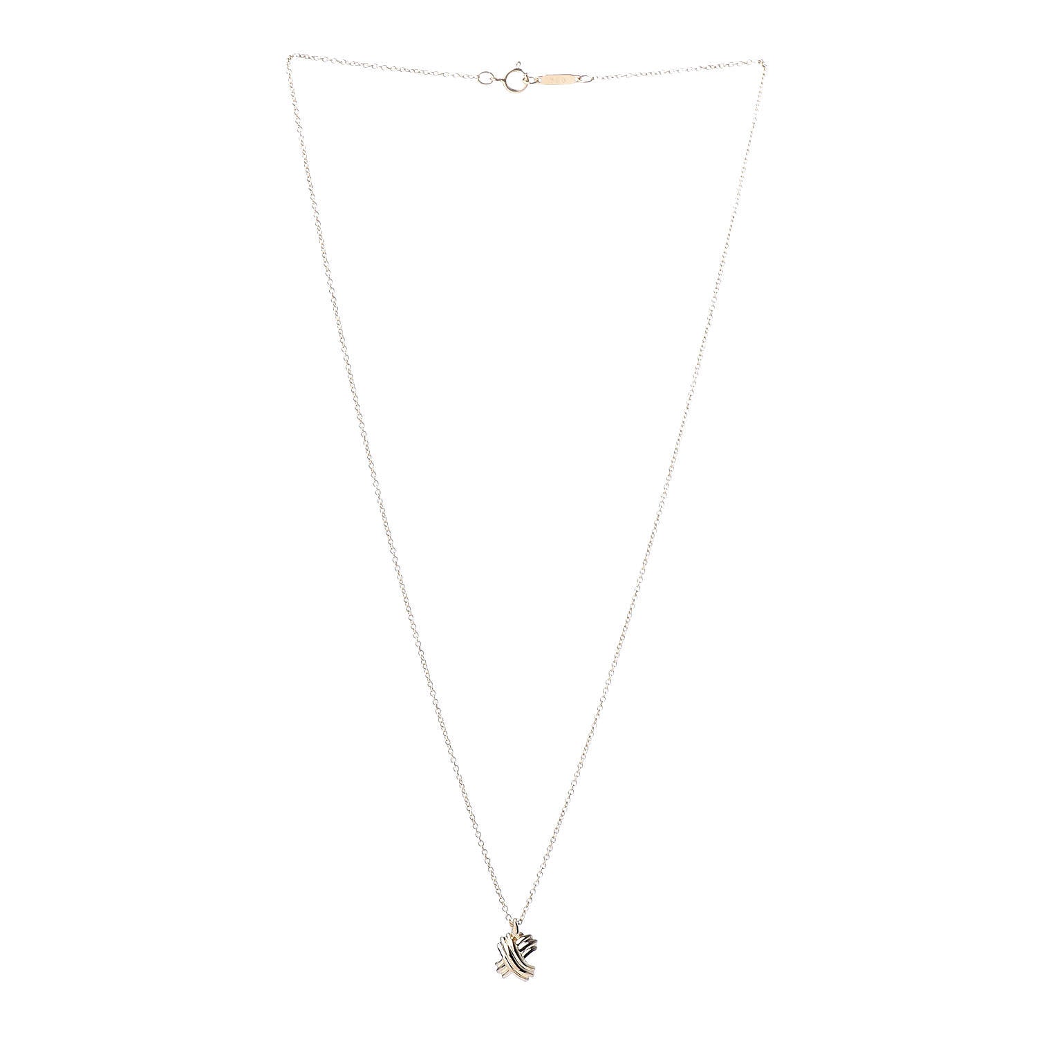 Tiffany 18K Yellow Gold Mini Signature X Pendant Necklace 3 of 7