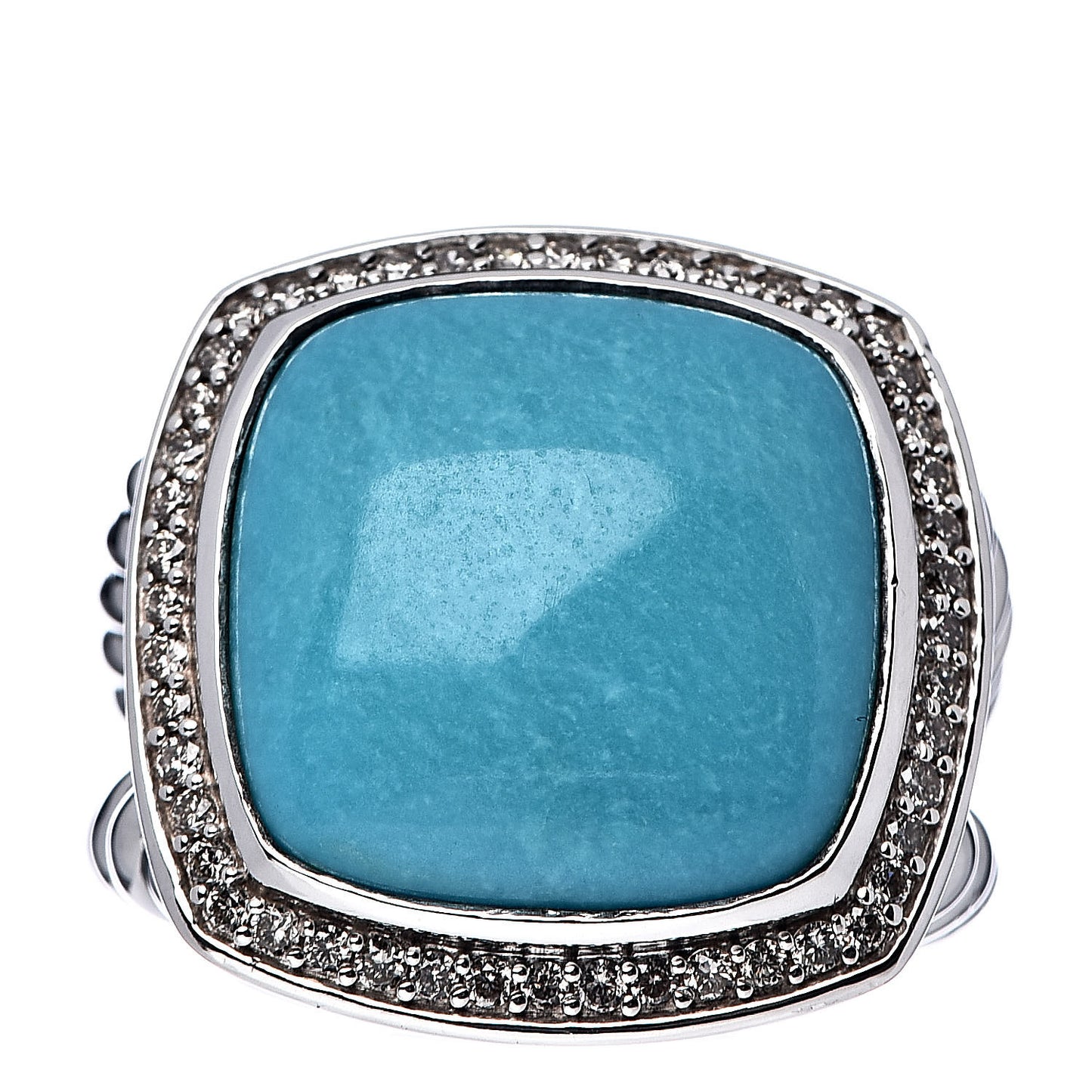 Sterling Silver Diamond Turquoise 17mm Albion Ring 57 8