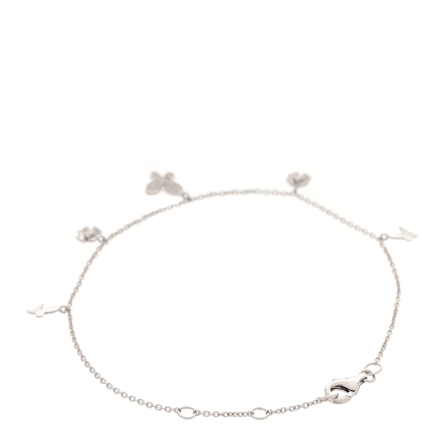 Parker & West by FASHIONPHILE 14K White Gold Diamond Butterfly Flower Charm Bracelet 2 of 4