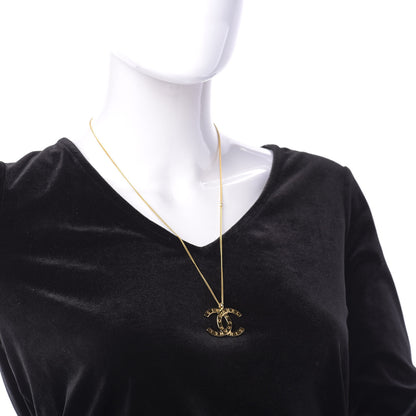 Chanel Metal CC Paris Button Necklace Gold 2 of 6