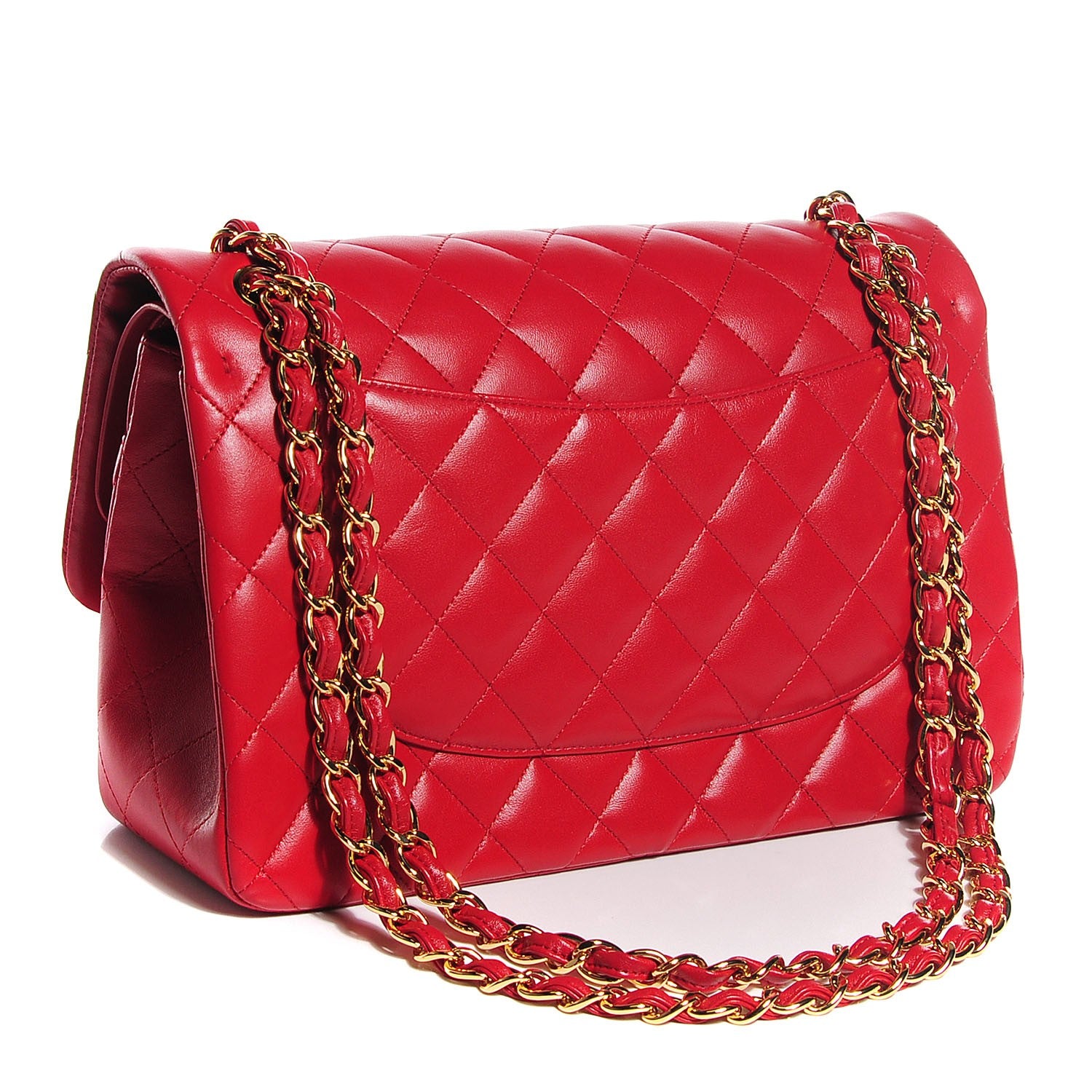 Chanel Lambskin Quilted Jumbo Double Flap Red 3 of 10