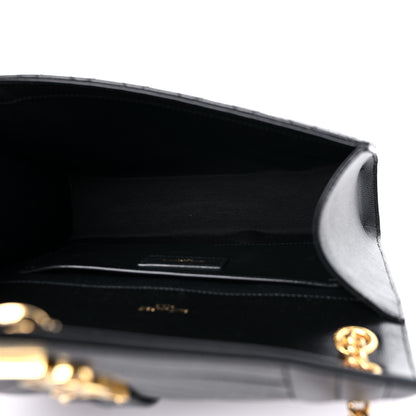 Saint Laurent Grain De Poudre Textured Mixed Matelasse Triquilt Medium Monogram Satchel Black 5 of 10