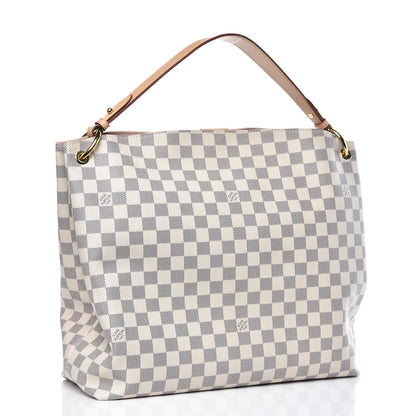 Louis Vuitton Damier Azur Graceful MM Rose Ballerine 3 of 9