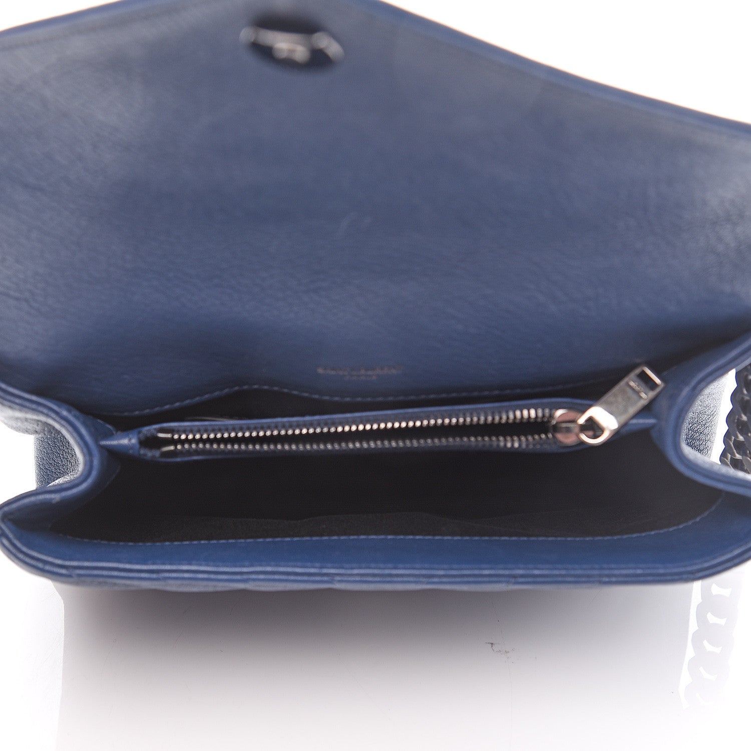 Saint Laurent Sheepskin Matelasse Monogram Large College Bag Navy 4 of 8