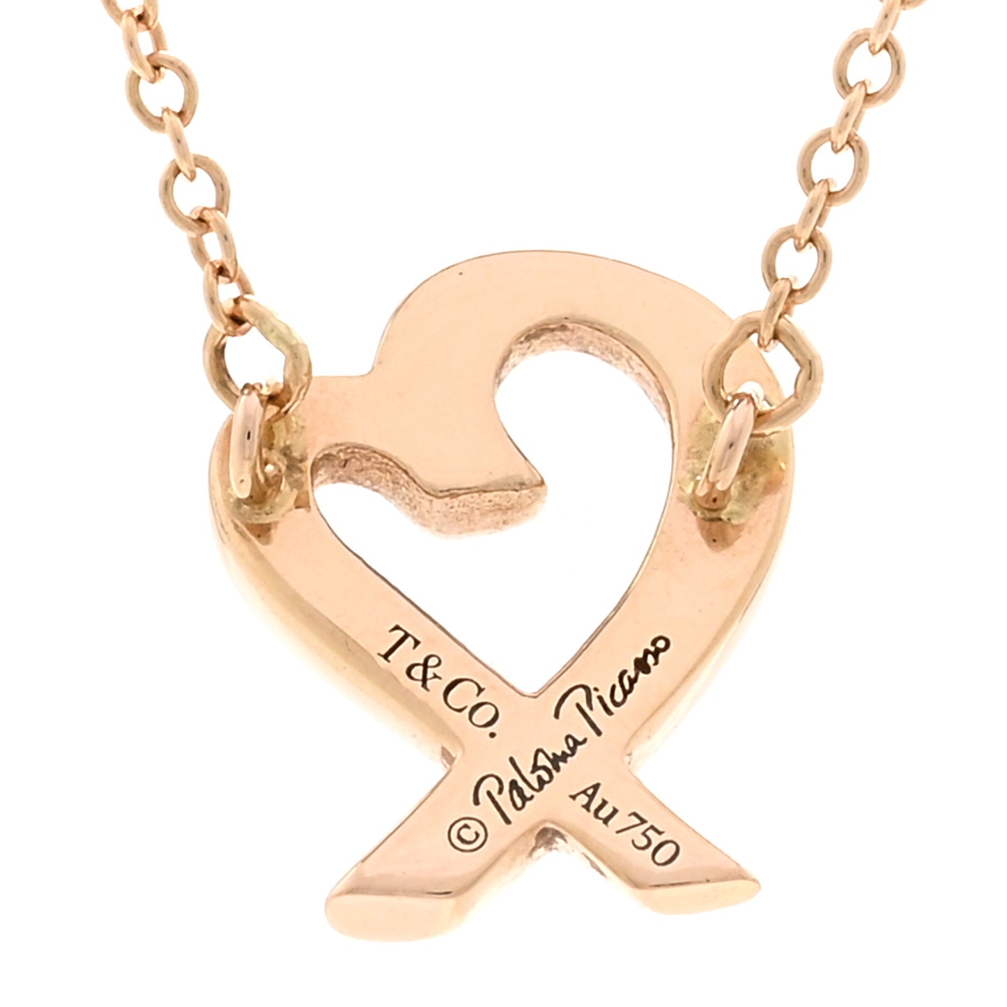 18K Rose Gold Small Paloma Picasso Loving Heart Pendant Necklace