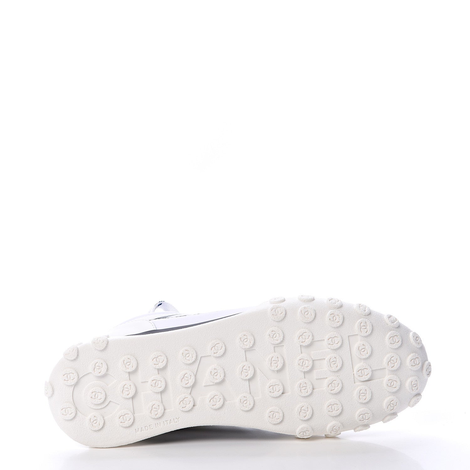 Chanel Calfskin Mesh Lycra Womens Logo Sneakers 36.5 White 6 of 8