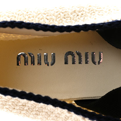 Miu Miu Cotton Crochet Knit Ballerina Flats 38.5 Avorio Blue 8 of 9