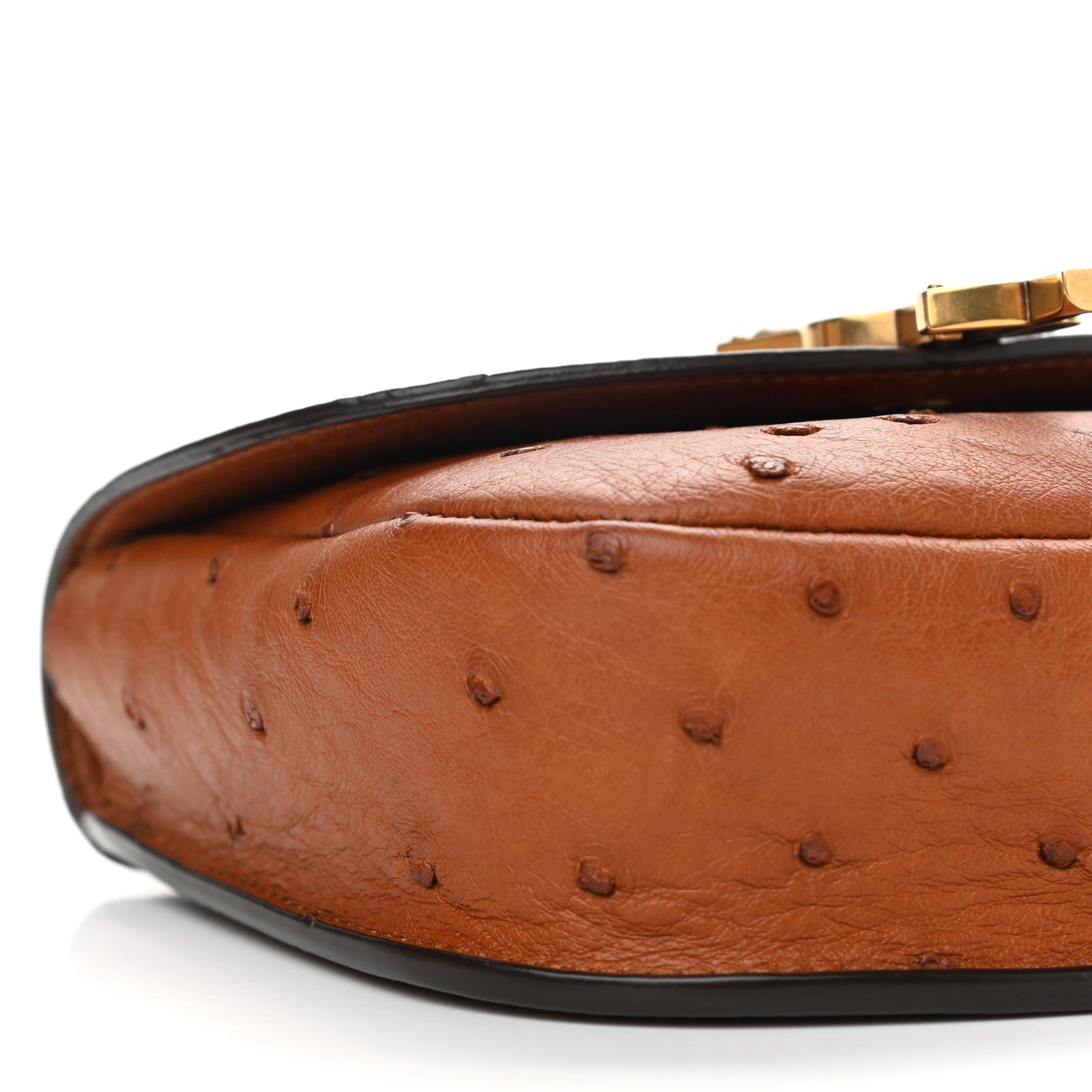 Ostrich Mini Classic Monogram Kaia Satchel Brick