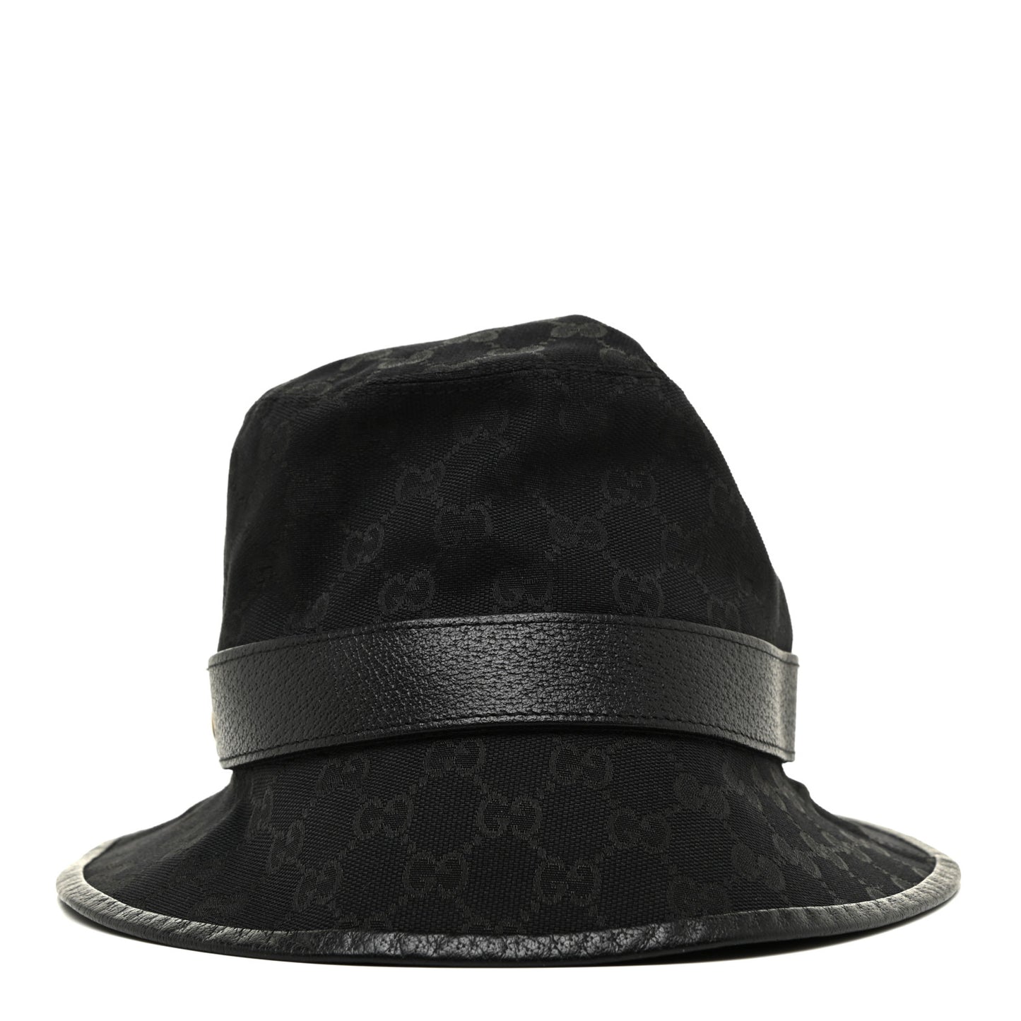 Monogram Textured Dollar Calfskin GG Jago Bucket Hat L Black