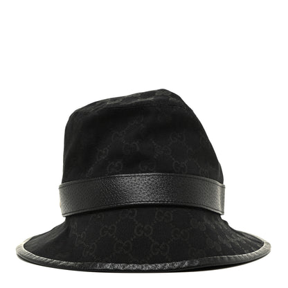 Gucci Monogram Textured Dollar Calfskin GG Jago Bucket Hat L Black 3 of 6