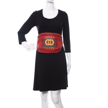 Gucci Grained Calfskin Logo Belt Bag Hibiscus Red 2 of 9