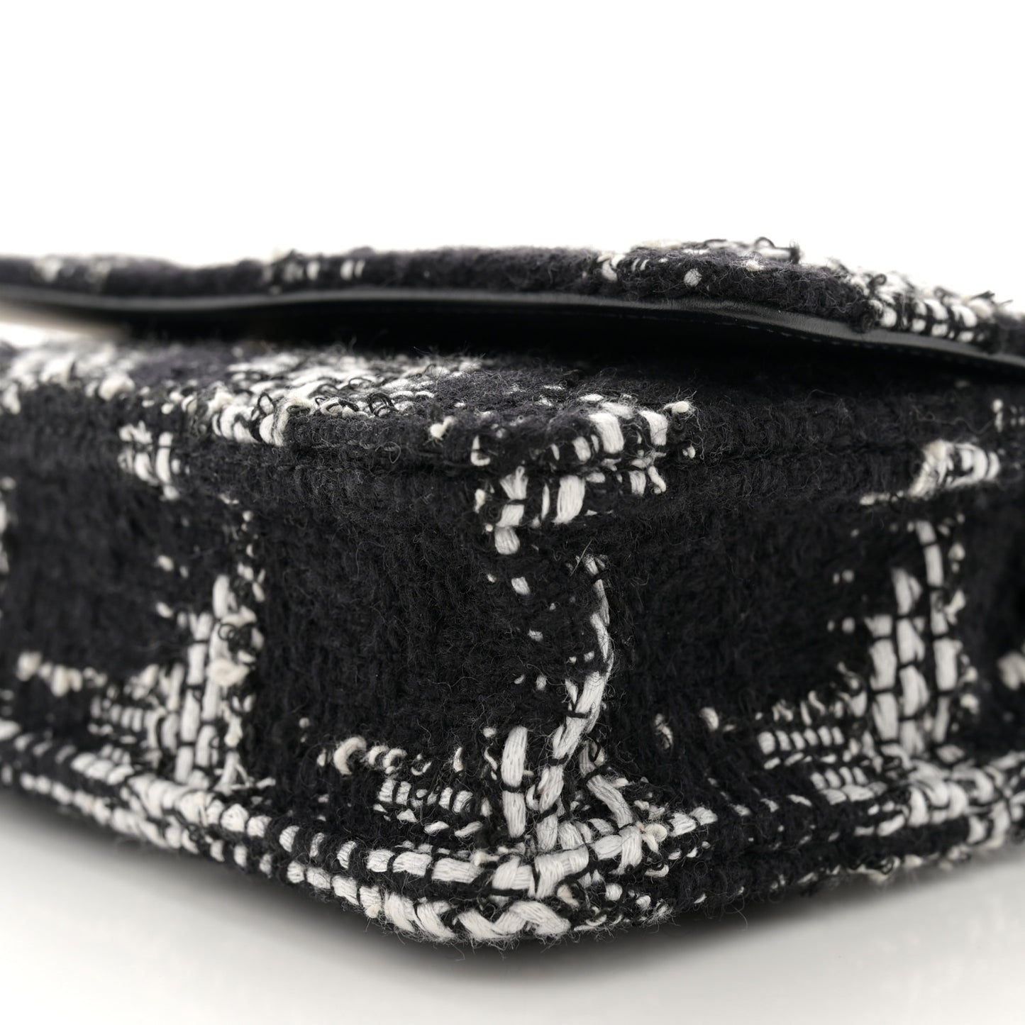 Tweed Quilted Chanel 19 Wallet On Chain WOC Black White