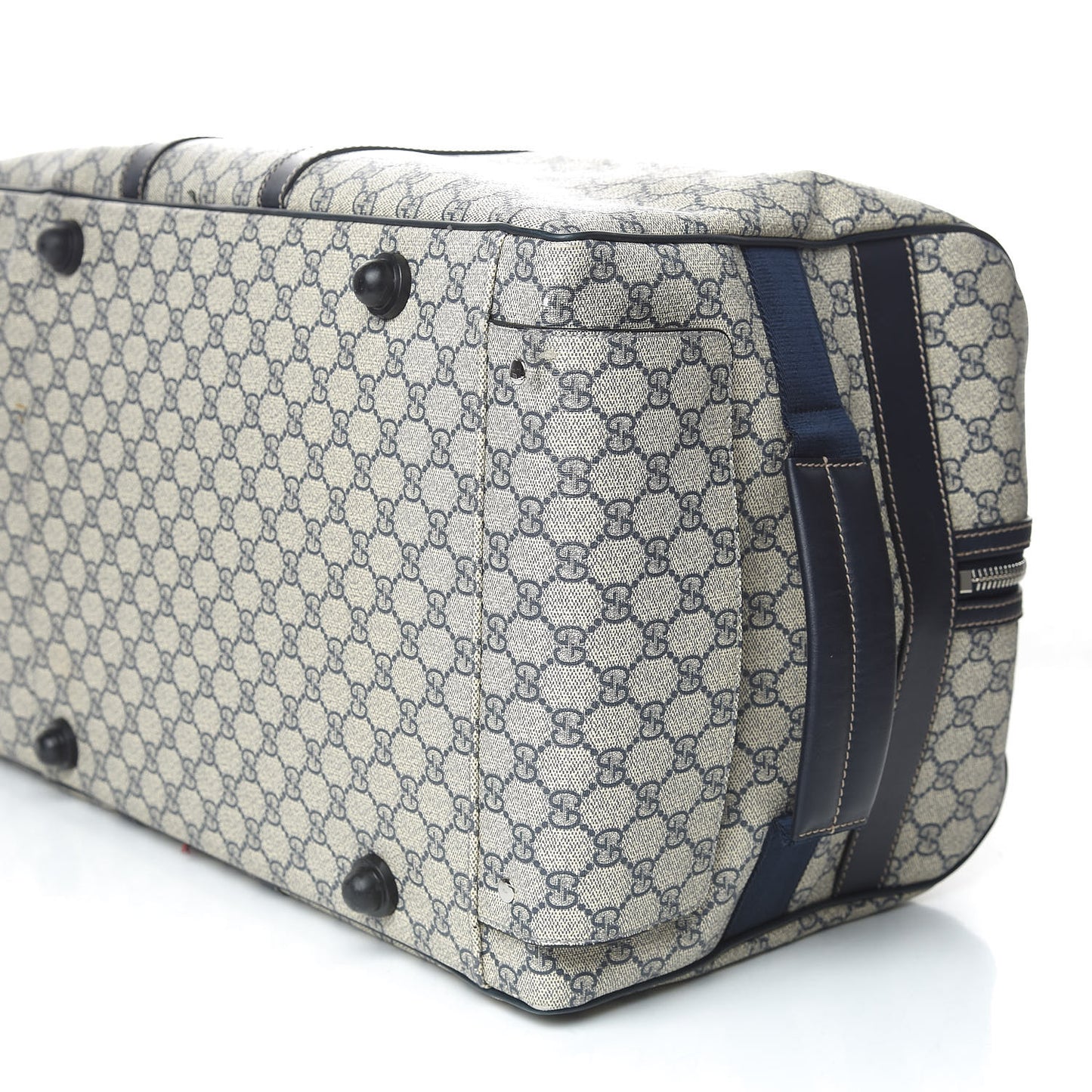 GG Plus Monogram Large Carry On Duffle Trolley Navy