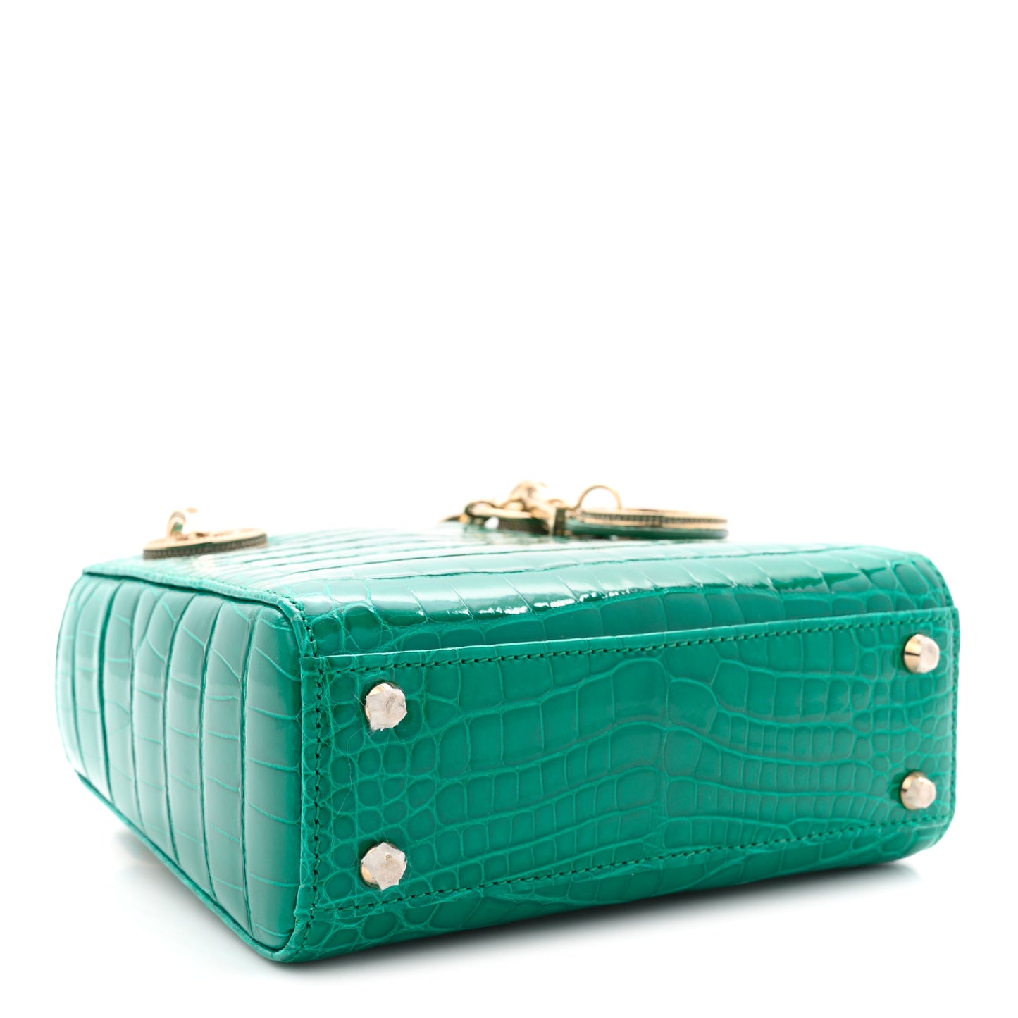 Alligator Swarovski Crystal Mini Lady Dior Green