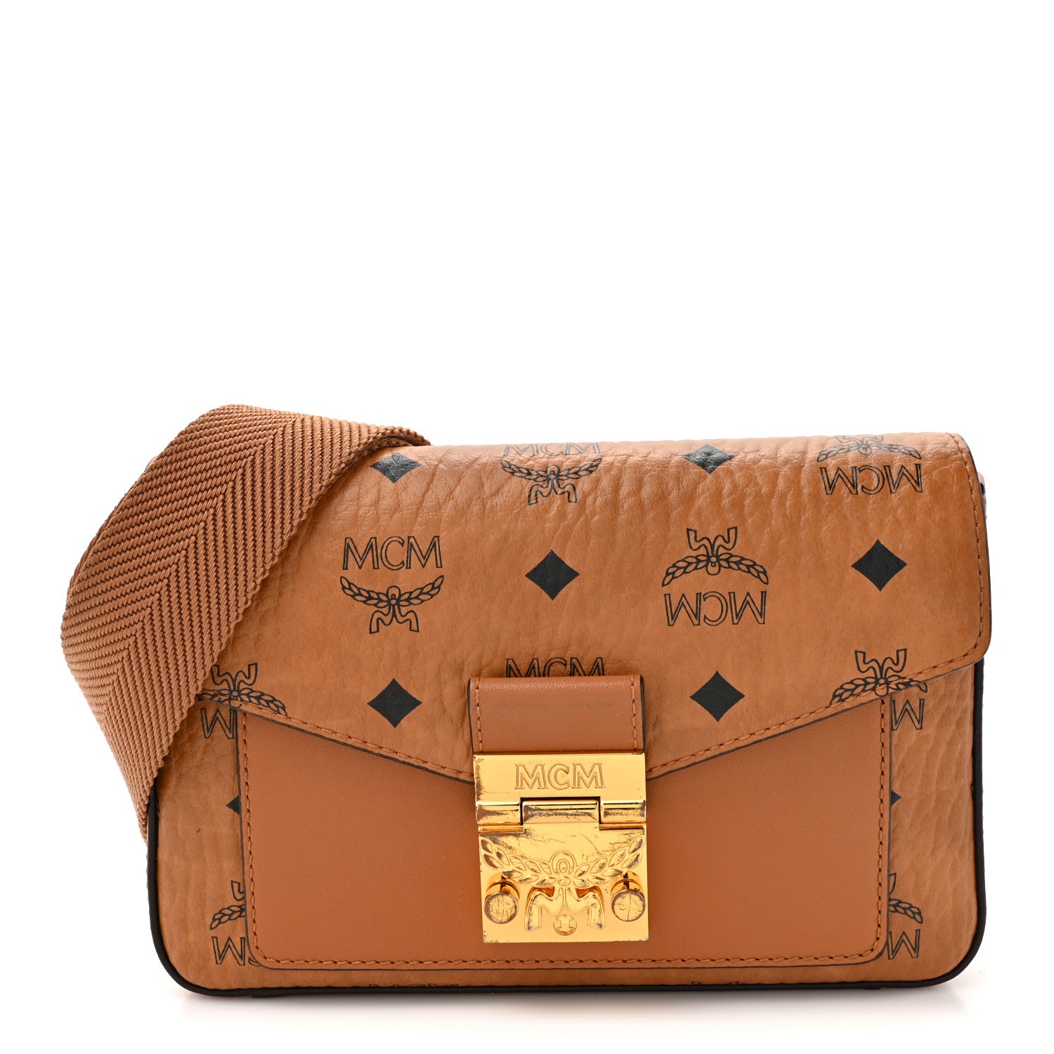MCM Visetos Small Millie Crossbody Belt Bag Cognac 1 of 13