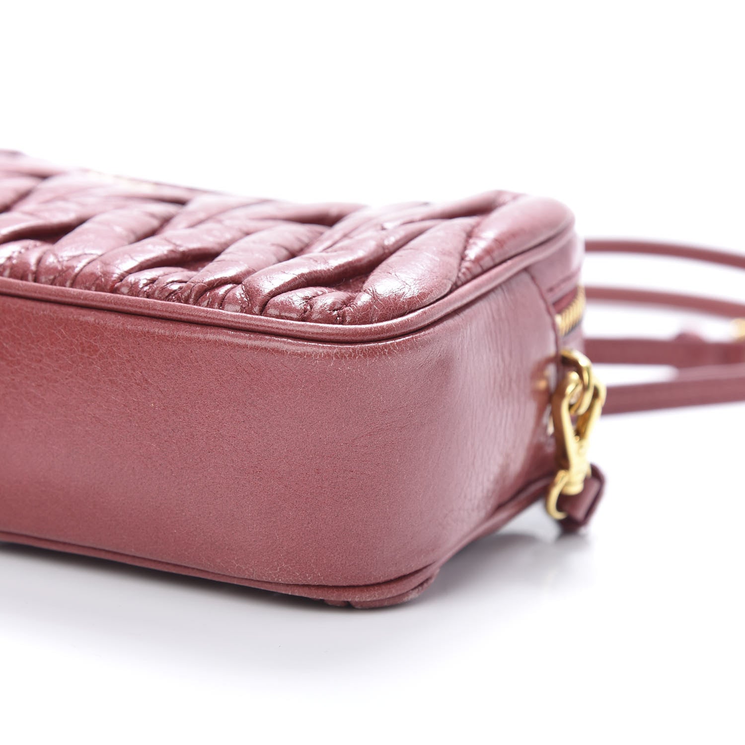 Miu Miu Nappa Matelasse Double Zip Pochette Clutch Loto 11 of 11