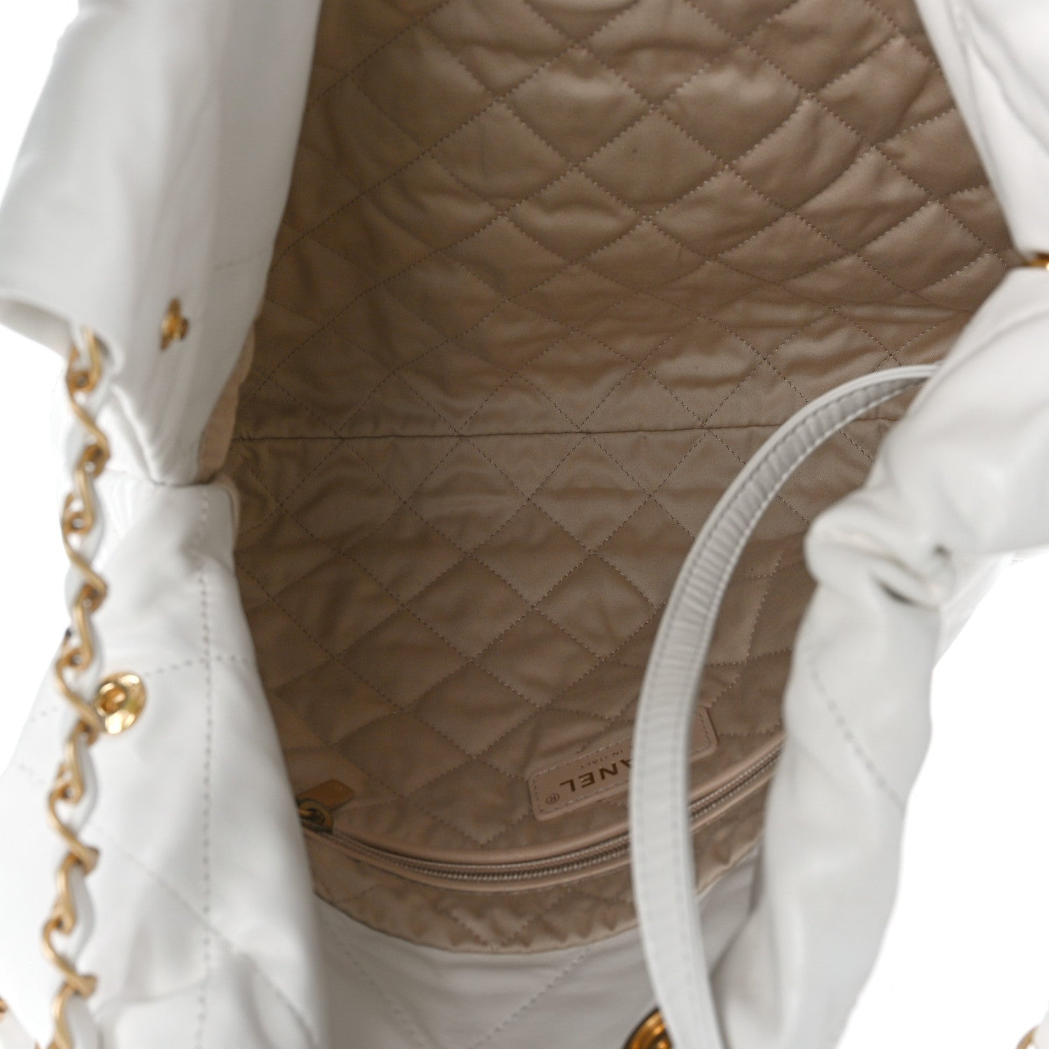Chanel Shiny Calfskin Quilted Small Chanel 22 White 5 of 9