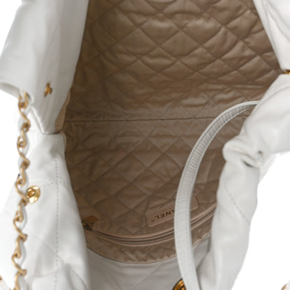 Chanel Shiny Calfskin Quilted Small Chanel 22 White 5 of 9