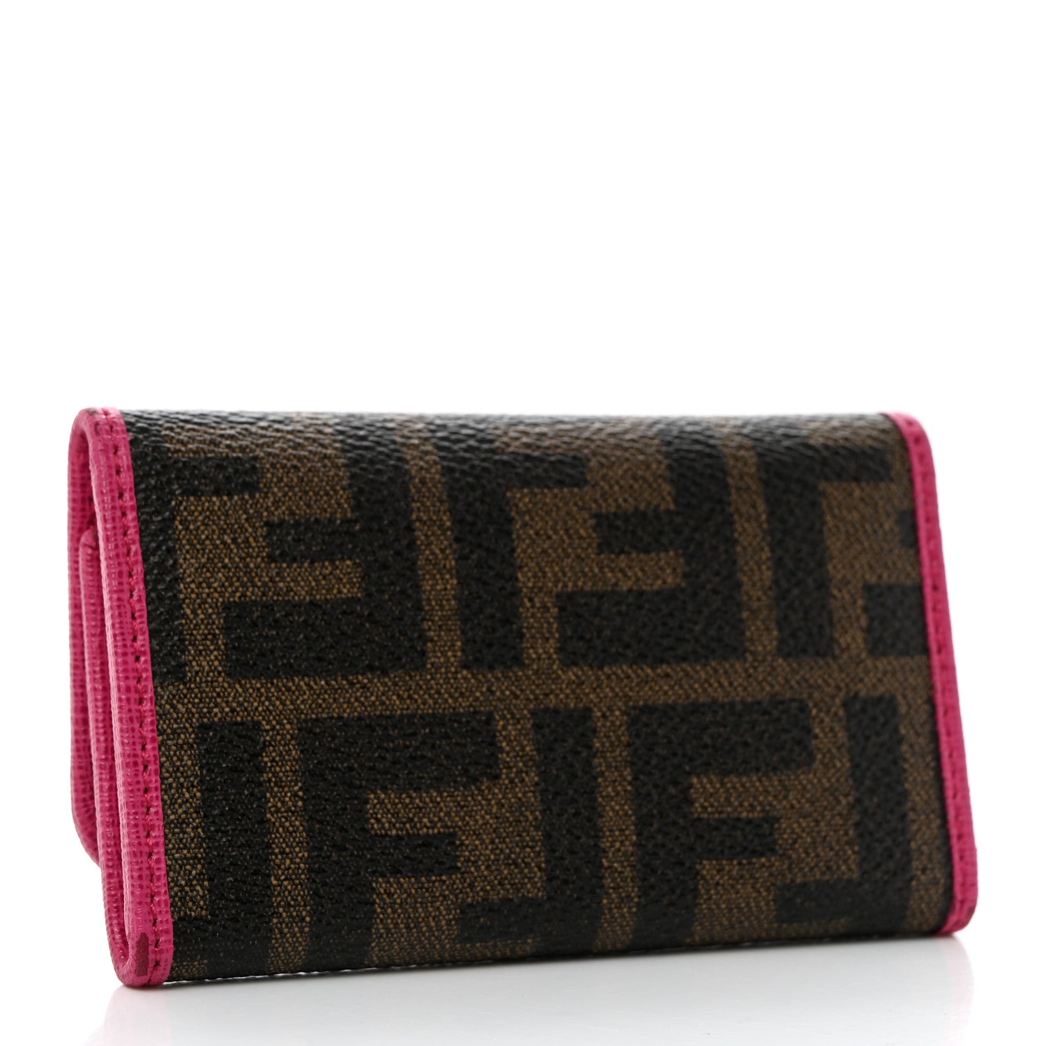Fendi Zucca Spalmati Vitello Elite 6 Key Holder Tobacco Ciclamino 3 of 10