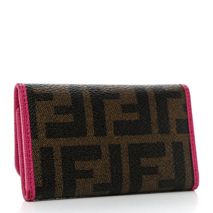Fendi Zucca Spalmati Vitello Elite 6 Key Holder Tobacco Ciclamino 3 of 10
