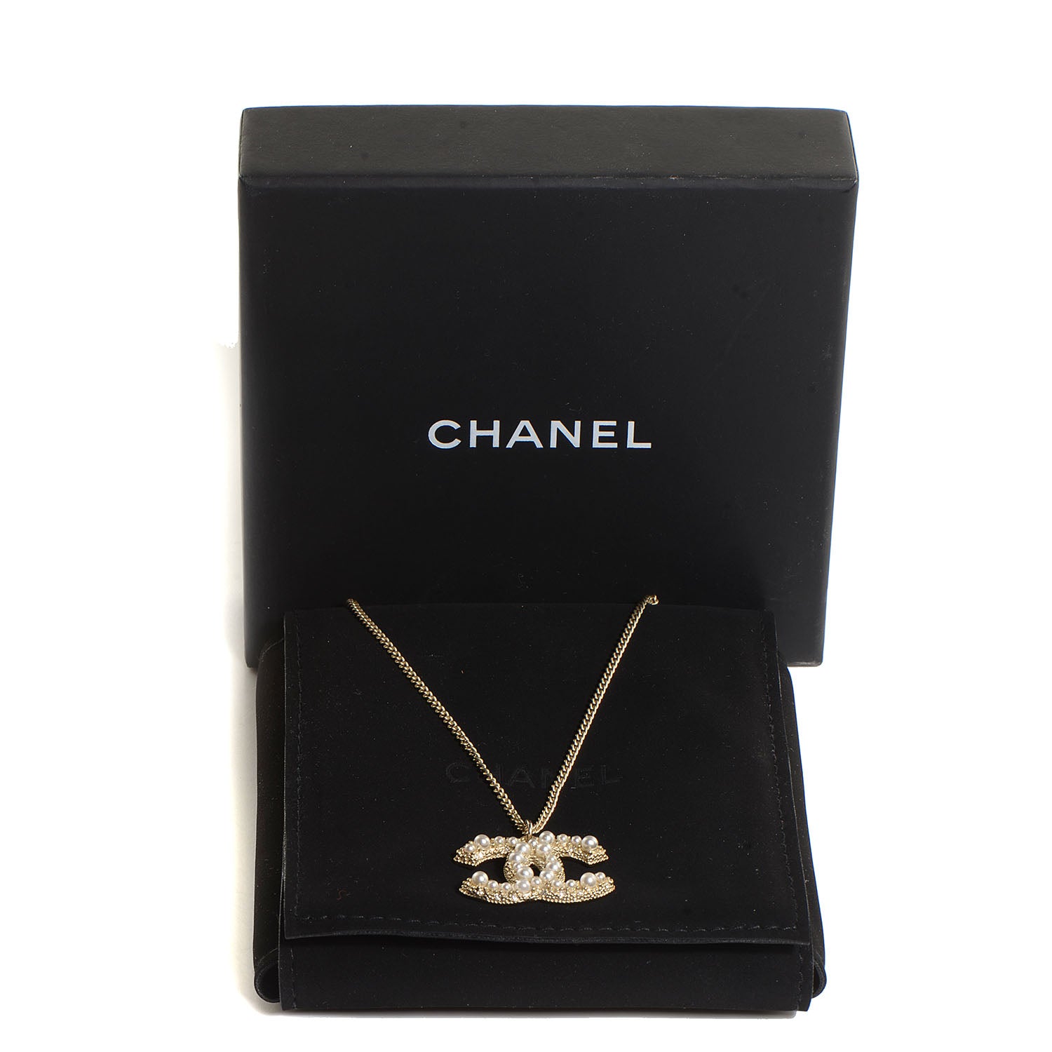 Chanel Pearl CC Pendant Necklace Gold 6 of 6