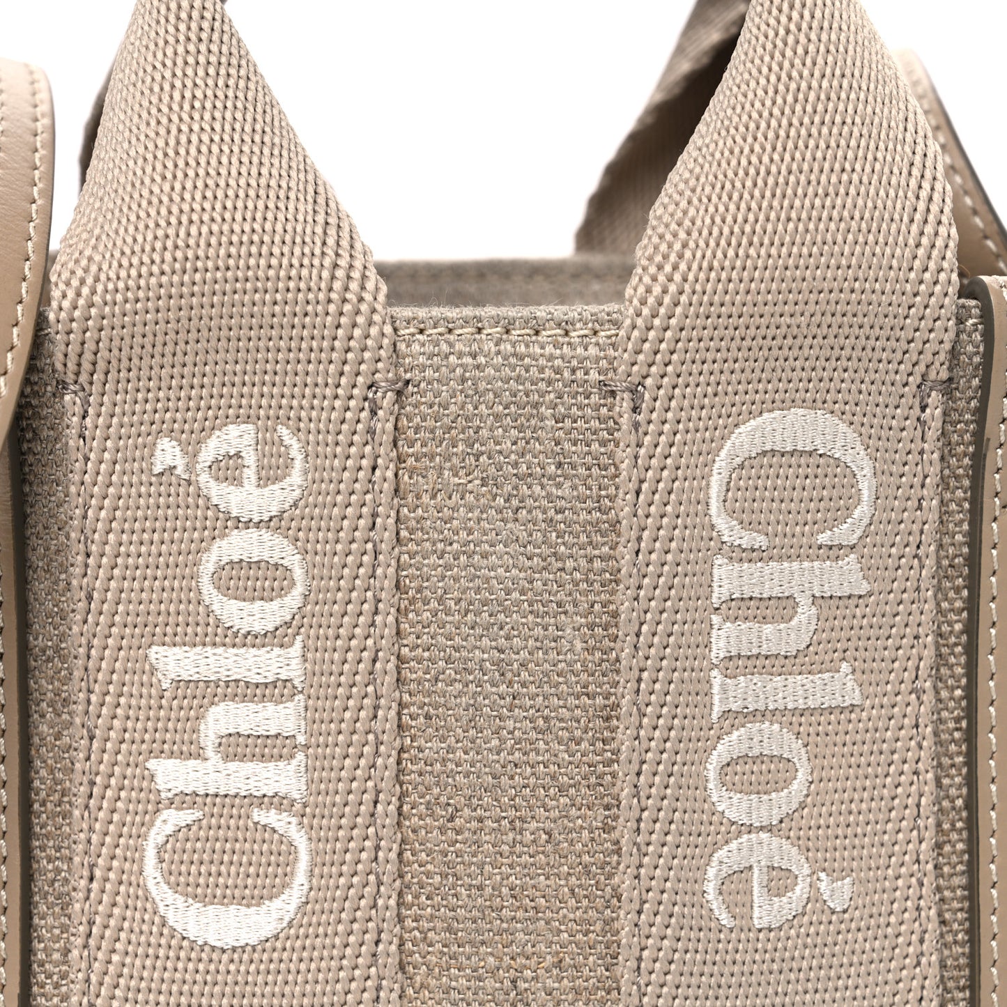 Linen Calfskin Mini Woody Ribbon Tote With Strap Boyish Brown
