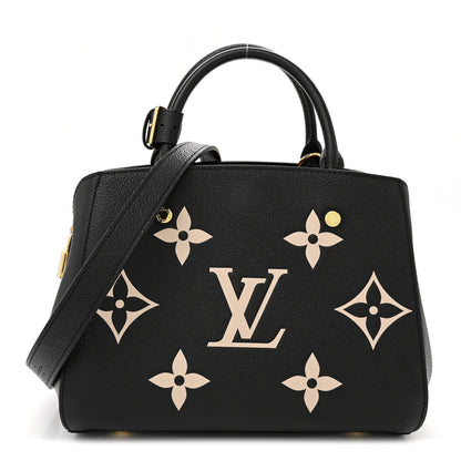 Louis Vuitton Empreinte Monogram Giant Montaigne BB Black Beige 1 of 12