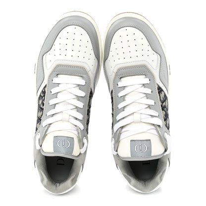 Christian Dior Smooth Calfskin Jacquard Oblique Mens B27 Low Top Sneakers 44 Beige Blue 5 of 9