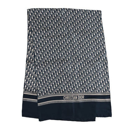 Christian Dior Silk Oblique Scarf Blue 2 of 4