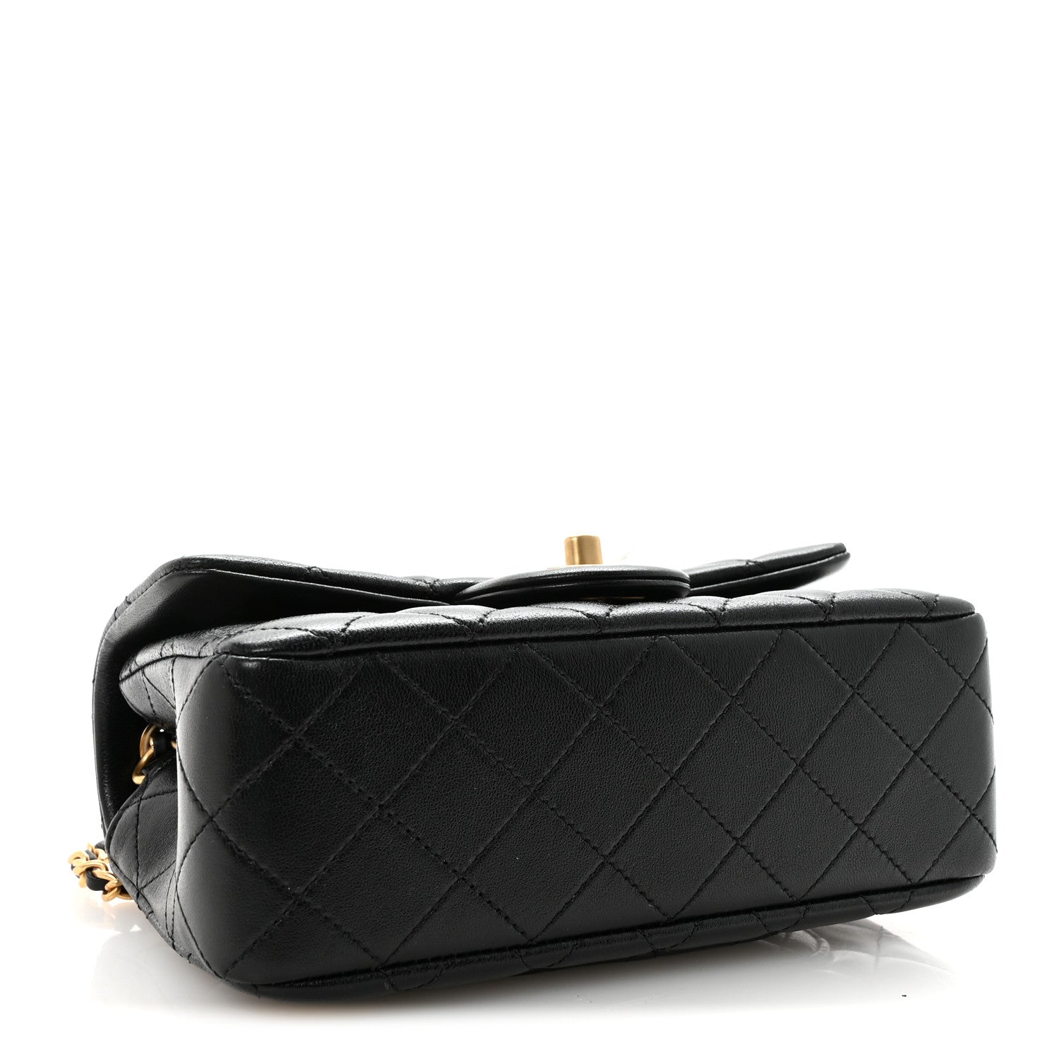 Chanel Lambskin Quilted Mini Rectangular Pearl Crush Flap Black 4 of 11