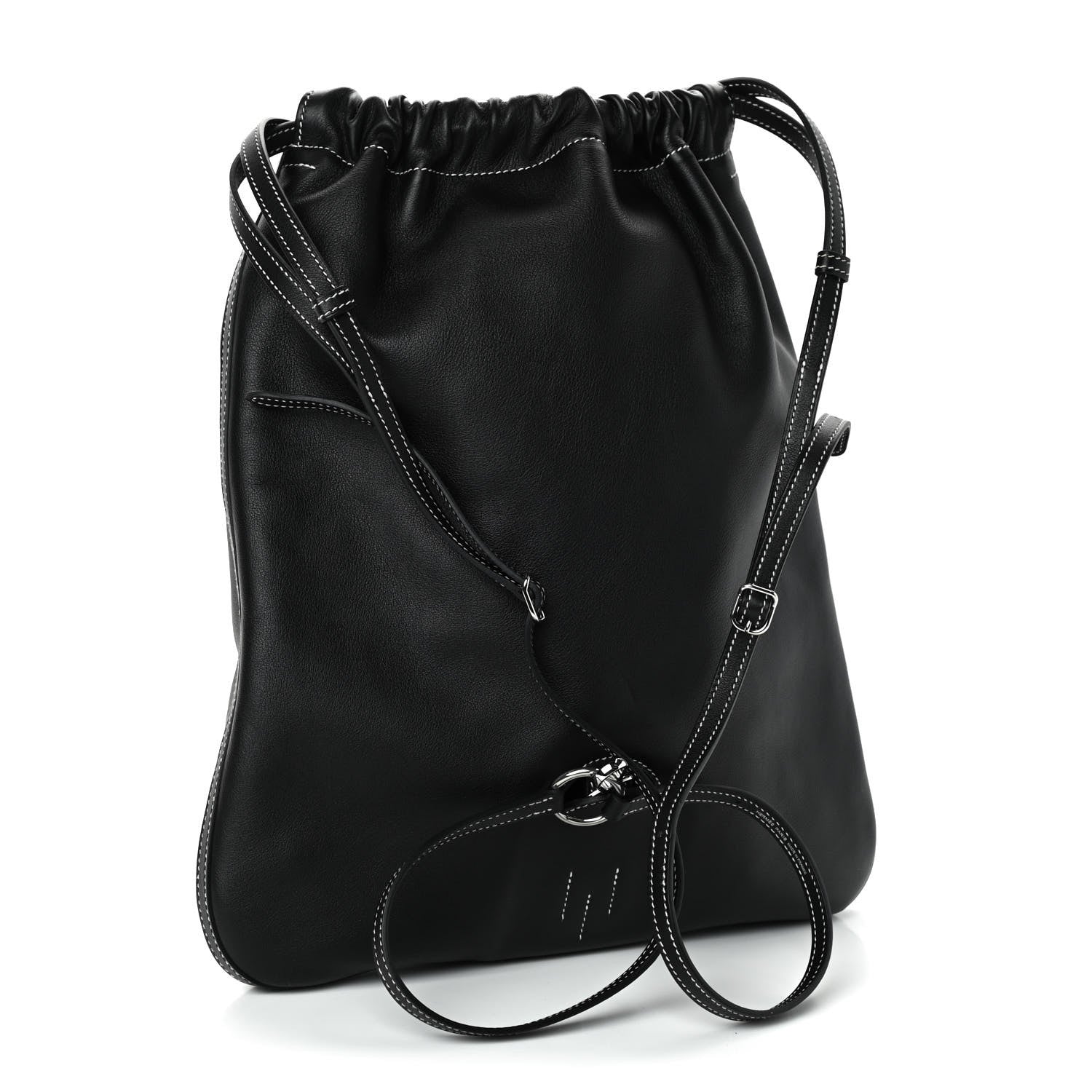 Hermes Cheri Calfskin Bridado Backpack Black 2 of 4