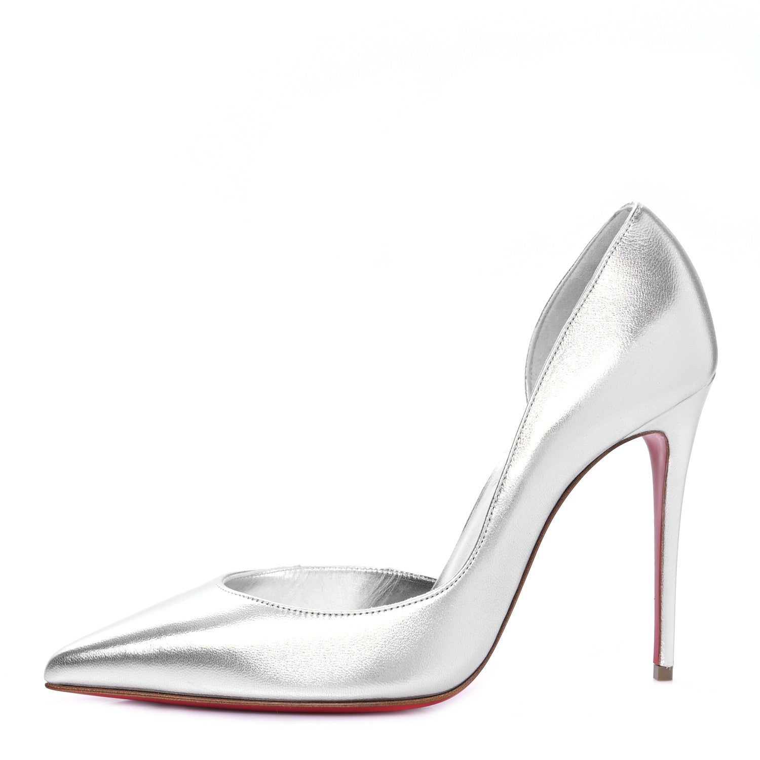 Christian Louboutin Nappa Laminate Iriza 100 Pumps 38 Silver 1 of 7