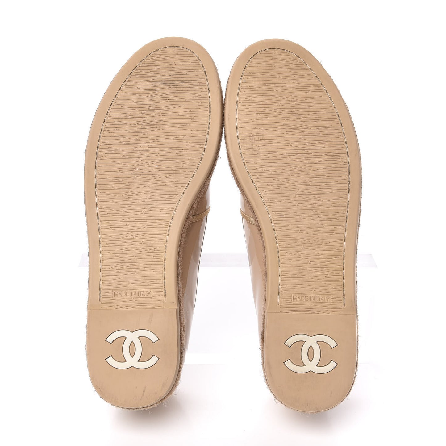 Patent CC Loafers Espadrille 39 Beige